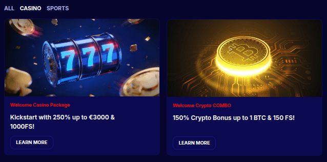 Gladiatorsbet Casino Welcome Bonuses